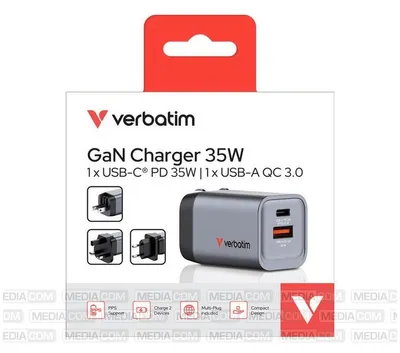 Produktbild von Verbatim GNC-35, Drinnen, AC, 20 V, Schwarz, Grau