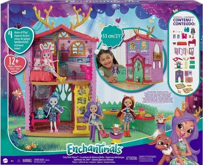 Produktbild von Mattel HFC41 - Enchantimals - Spielset mit 1 Spielfigur, Rehhaus