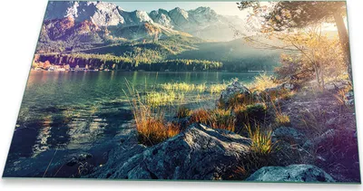 Produktbild von Herdabdeckplatte Glaskeramik Spritzschutz Glas Universal Deko 80x52 Landschaft Bunt