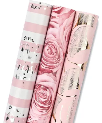 Immagine prodotto di Rotolo di carta da regalo con motivo floreale, rosa, 43,2 cm x 3,05 m