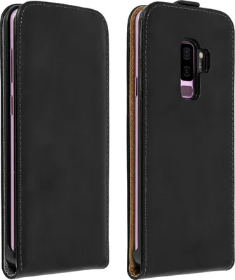 Obrázek produktu pro Vertikální flipový kryt, flipové pouzdro pro Samsung Galaxy S9 Plus z pravé kůže - černé