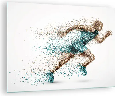 Produktbild von Bilder auf glas - Athlet sprinter sport läufer - 70x50cm - Glasbilder - Wandbilder - Kunstdruck - zum Aufhängen bereit - Wanddekoration aus Glas - Glas Bilder - Wandbild auf Glas - GAA70x50-2802