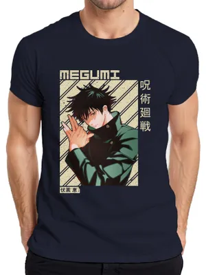 Obrázok produktu pre Megumi Fushiguro Jujutsu Kaisen Shikigami gloomy Otaku gift pánske tričko, Navy, L