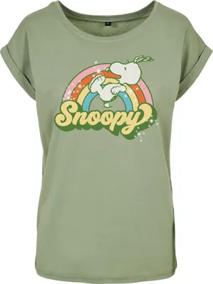 Produktbild von Peanuts T-Shirt Damen Snoopy - Retro Rainbow grün S