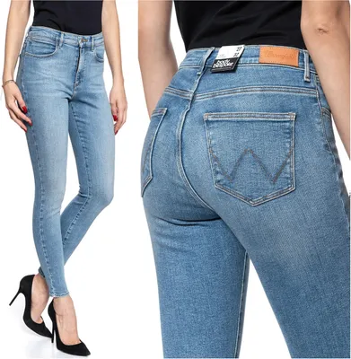 Produktbild von WRANGLER, Damen Jeanshose, Skinny fit, HIGH RISE SKINNY, W24 L32, Blau, Jeans, baggyjeans, buggy