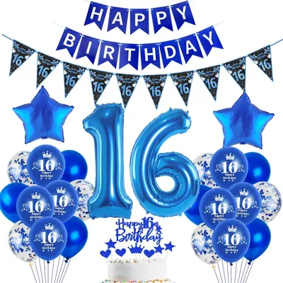 Immagine prodotto di Set di 16 palloncini e decorazioni per il sedicesimo compleanno