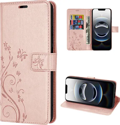Produktbild von Hülle für iPhone 16E Handy Tasche Handyhülle Schutzhülle Klapphülle in Rosegold