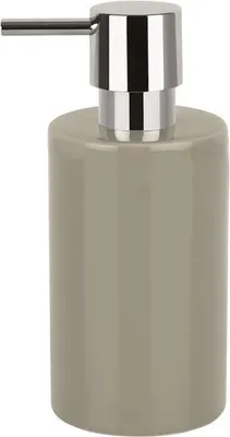 Produktbild von Spirella Seifenspender "Tube" | mit Pumpe | Flüssigseifen-Spender | Porzellan | 300ml | Langliebig und Robust | Taupe/Graubraun