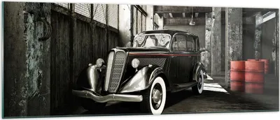 Produktbild von Bilder auf glas - Auto klassisch auto modell - 140x50cm - Glasbilder - Wandbilder - Kunstdruck - zum Aufhängen bereit - Wanddekoration aus Glas - Glas Bilder - Wandbild auf Glas - GAB140x50-2557