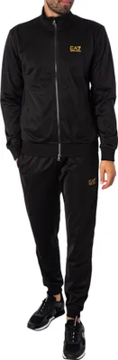 Produktbild von EA7 Trainingsanzug mit Logo und Reißverschluss, Schwarz L