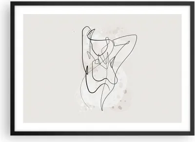 Produktbild von Gerahmtes Poster - Schwarzer Rahmen - Linie Frau Linie - 70x50 cm - Wand Bild - Wanddeko - Wandbilder - Kunstposter - Wandposter - Bilderrahmen - Bilder - Kunstdruck - Wanddekoration - P2BAA70x50-5119