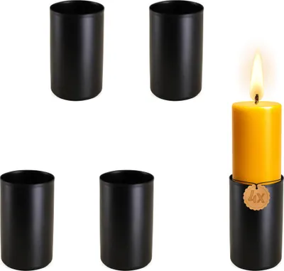 Produktbild von Kerzenhalter 4er Set Metall Schwarz Ø 2,3 cm mit Magnet