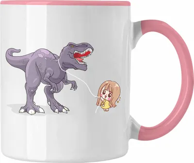 Produktbild von Trendation - Coole Tasse für Dinofans Dinosaurier Geschenkidee Mädchen Geschenke Lustig (Rosa)