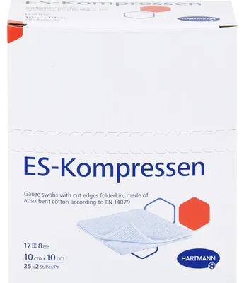 Produktbild von HARTMANN ES-Kompressen steril 10 cm x 10 cm Mullkompressen, 50 St. Kompressen