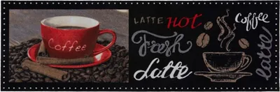 Produktbild von MD Entree Cook&Wash | Eingangsmatte - Teppichmatte - Küchenteppich, Größe:50x150 cm, Motiv:coffee latte