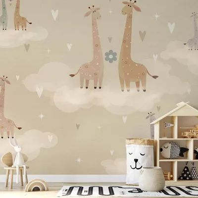 Produktbild von Vlies Fototapete - Giraffes in Love 150x105 cm Für Kinder e-A-10135-a-a