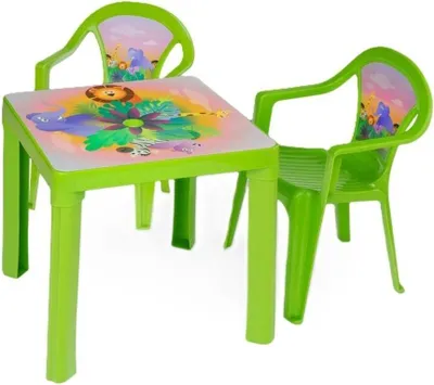 Image de Table et deux chaises céladon