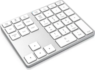 Produktbild von Aplic Bluetooth Numpad - Wireless Ziffernblock mit Multifunktionstasten – Keypad Aluminium - 35 Tasten – Bluetooth 3.0 – Kabellos - kompatibel mit Apple PC Notebook Tablet Laptop - Windows Android