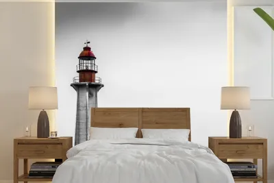 Produktbild von Fotobanner Schwarz-Weiß Westküsten-Vuurtoren, 220 cm x 220 cm, Schwarz-Weiß, Fotobanner, Schwarz-Weiß, Westküste