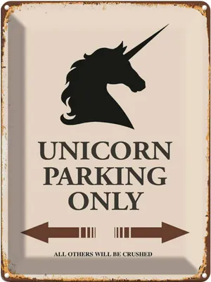 Produktbild von vianmo Blechschild 40x30 cm Unicorn Parking only all others