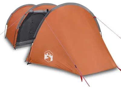 Image de vidaXL Tente tunnel 4 personnes Orange Etanche