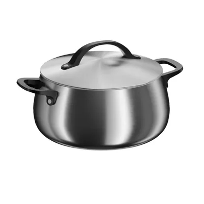 Produktbild von BergHOFF Home Kochtopf 24 cm Edelstahl mit Deckel, 6,7 l, für alle Herdarten, Smokey Black
