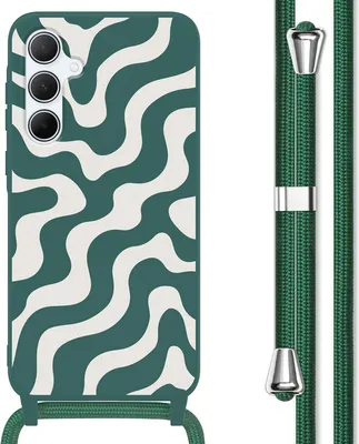 Zdjęcie produktu dla imoshion Silikonowe etui ze sznurkiem do Samsung Galaxy A55 - Petrol Green Groovy