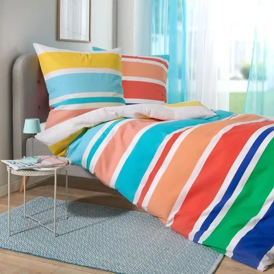 Produktbild von Traumschlaf Seersucker Bettwäsche Greenville bunt 155x220 cm + 80x80 cm