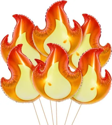 Produktbild von Flamme Folienballon Set für Feuerwehrmann Party 6 Stück