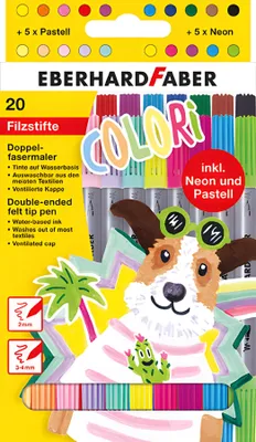 Immagine prodotto di Eberhard Faber 550020 Pittore a doppia fibra Colori - scatola da 20, assortiti