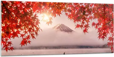 Produktbild von Bilder auf glas - Vulkan See - 120x50cm - Glasbilder - Wandbilder - Bilder - Kunstdruck - zum Aufhängen bereit - Wanddekoration aus Glas - Glas Bilder - Wandbild auf Glas - Einteilig - GAB120x50-4107