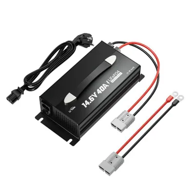 Image de Chargeur de batterie au lithium LiTime 12 V (14,6 V) 40 A, montable, avec poignée, pour batterie LiFePO4 12 V