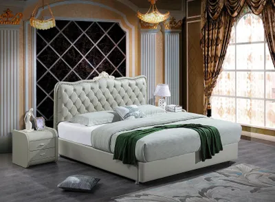 Produktbild von Doppelbett Schlafzimmer Betten Luxus Möbel Doppel Bett Chesterfield Barock Stil
