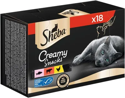 Immagine prodotto di SHEBA® Creamy Snack Multipack di bocconcini per gatti paté di cibo per gatti 3 x 6 x 12g