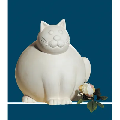 Produktbild von GILDE Dekofigur Katze Molli Europäische Handarbeit H. 30 cm,31864