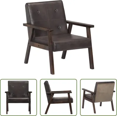 Immagine prodotto di The Living Store Sessel Grau in vera pelle