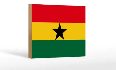 Produktbild von Holzschild Flagge Ghanas 18x12 cm Flag of Ghana Dekoration