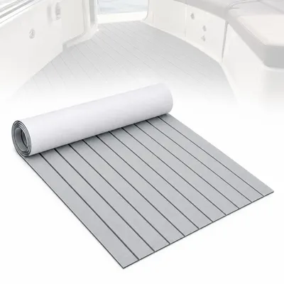 Obrázok produktu pre Podlahová rohož Vigevee, protišmyková, pre paluby, koberec, teak, EVA pena, podlahová rohož pre jachty, samolepiaca, svetlosivá, 240x90 cm