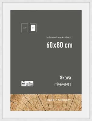 Produktbild von nielsen Holz Bilderrahmen Skava Weiß, 60,0 x 80,0 cm - mit Passepartout 50x70 cm