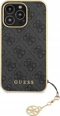 Productafbeelding van Guess Guhcp14Lgf4Ggr telefoonhoesje voor iPhone 14 Pro - Grijs, stevige hoes, 4G, Charms collectie
