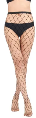 Produktbild von Solidchoice – Schwarze Netzstrumpfhose mit hoher Taille für Damen
