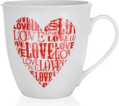 Produktbild von Becher, Keramikbecher Maxi Love Herz, Valentinstag Große Kapazität 620 ml