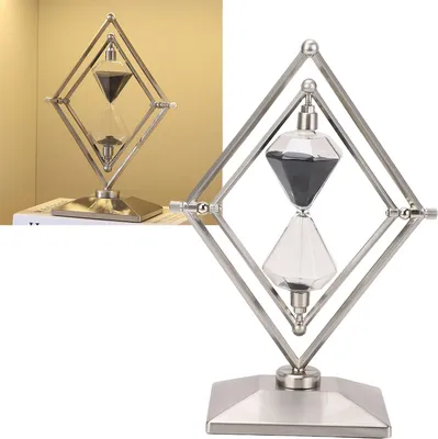 Immagine prodotto di Orologio a clessidra retrò, clessidra girevole da 30 minuti, accessorio didattico, timer a clessidra in metallo per scrivania, libreria