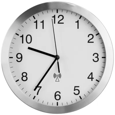 Immagine prodotto di Orologio da parete radiocomandato, quadrante grande, argento, 250 x 250 mm