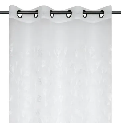 Produktbild von Vorhang mit Ösen Voile mit Stickerei Gräser weiß 140x260cm