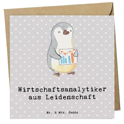Produktbild von Mr. & Mrs. Panda Grußkarte Wirtschaftsanalytiker Leidenschaft - Grau Pastell - Geschenk, Glückwunschkarte, anlasskarte, doppelkarte, Klappkarte, faltkarte