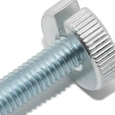 Produktbild von MZA Stellschraube lang, mit Rändelmutter M6x30 - geschlitzt - Gesamtlänge 40 mm