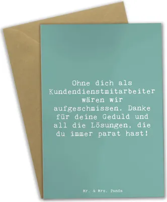 Produktbild von Mr. & Mrs. Panda neujahrskarte Spruch Kundendienstmitarbeiter Held - Meeresbrise - Geschenk, Danke sagen, Geschenke, Grußkarte, osterkarten, Anerkennung, Dankbarkeit