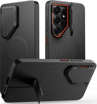 Produktbild von Handyhülle mit Kameraabdeckung für Galaxy S26 Ultra, Tech-Protect Polyamid Aura mit MagSafe, Schwarz