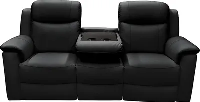 Produktbild von 3-Sitzer Ledersofa EVASION mit Relaxfunktion - Schwarz